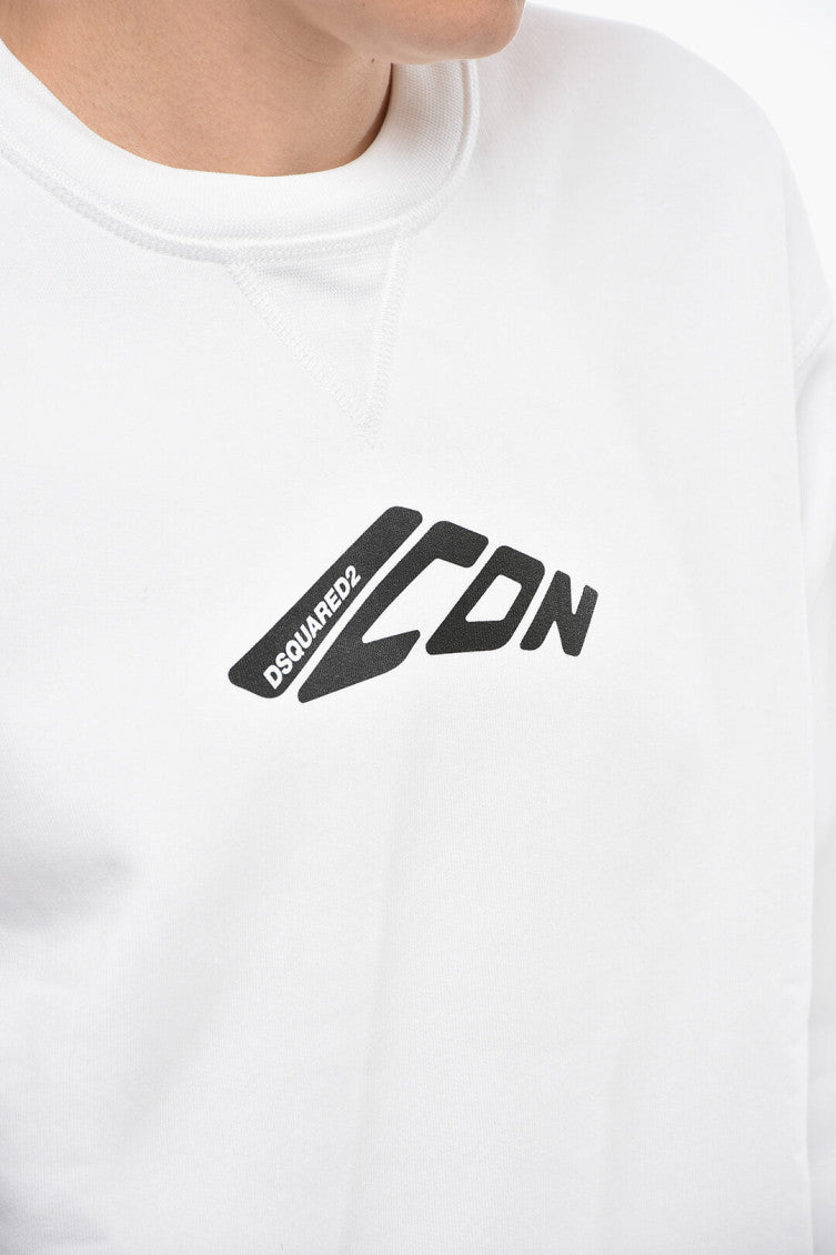 White Logo Crew Neck Sweatshirt 3