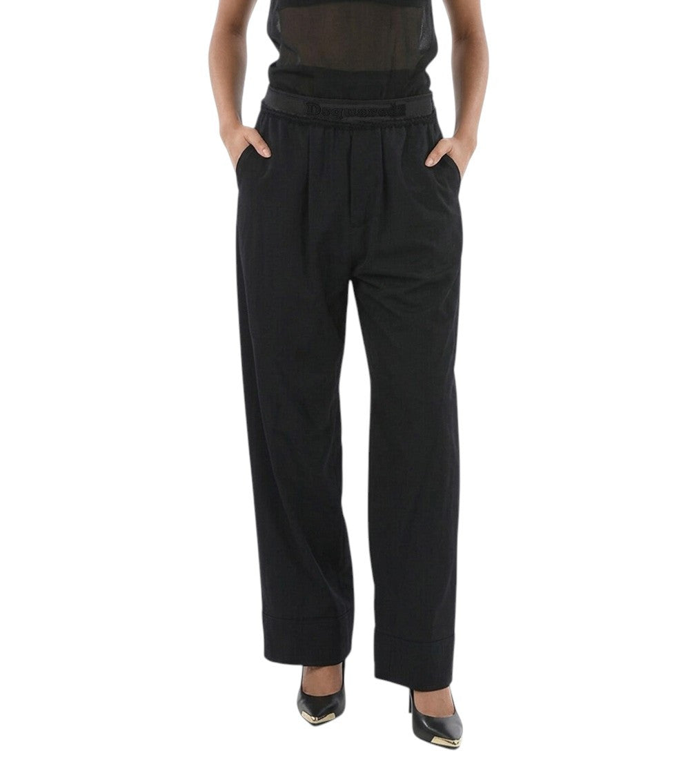 Black Relaxed Pleated Pants 1