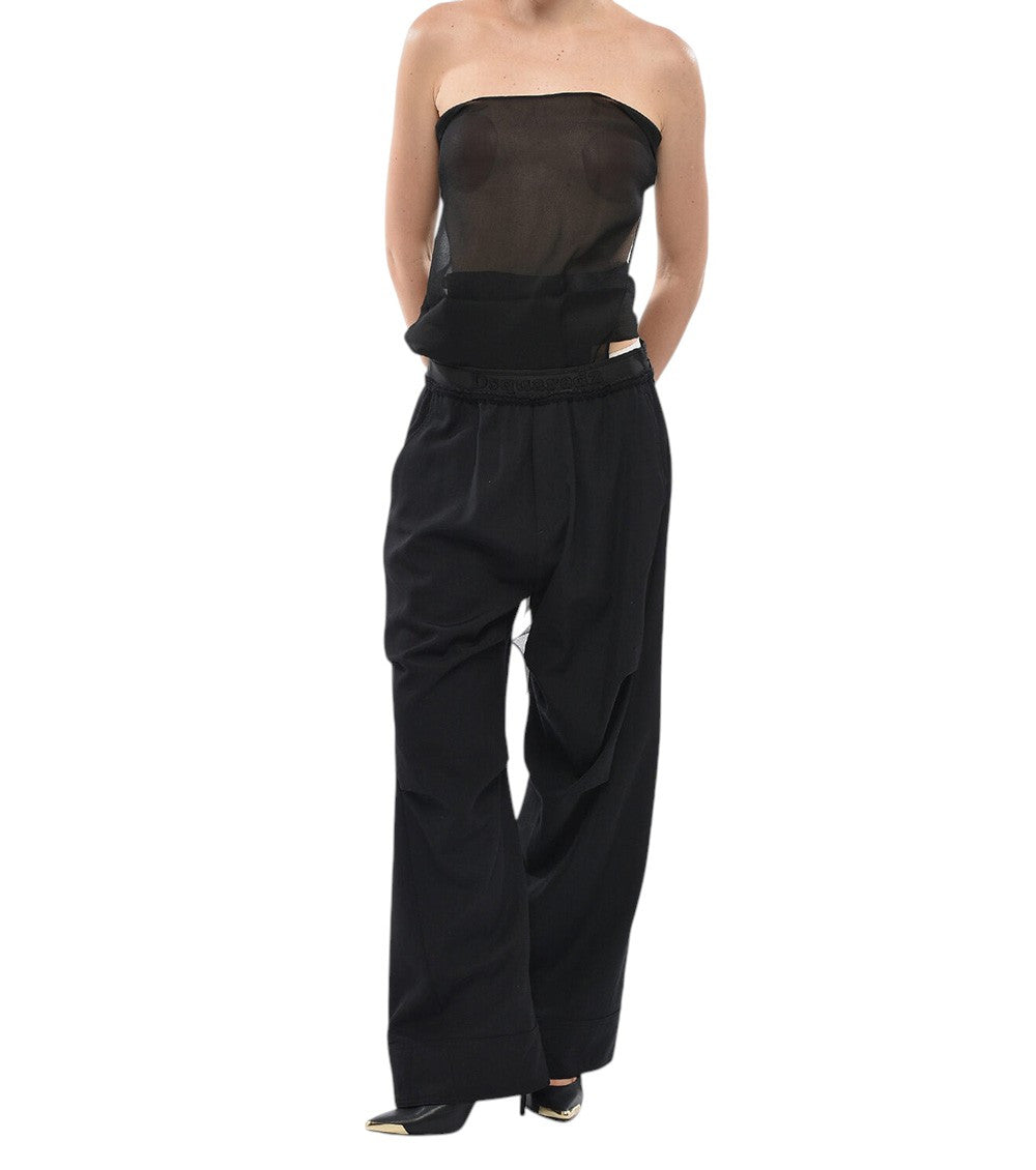 Black Relaxed Pleated Pants 4