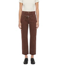 Brown Straight High Rise Jeans 1