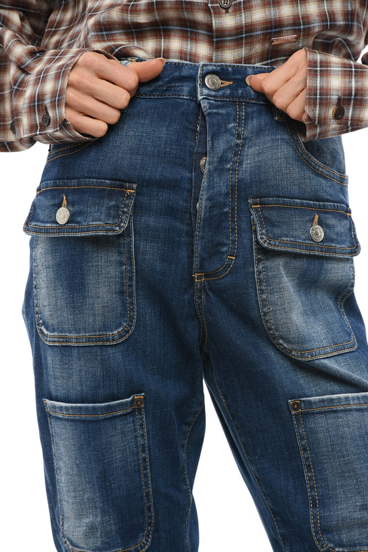Blue Bootcut High Rise Jeans 3