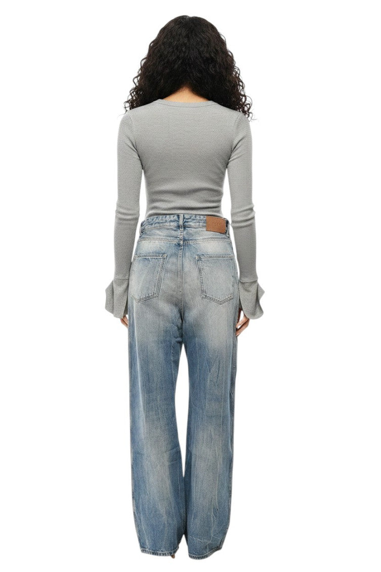 Sky Blue Flared High Rise Jeans 2