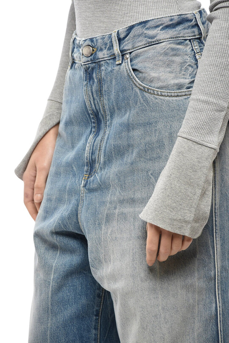 Sky Blue Flared High Rise Jeans 3