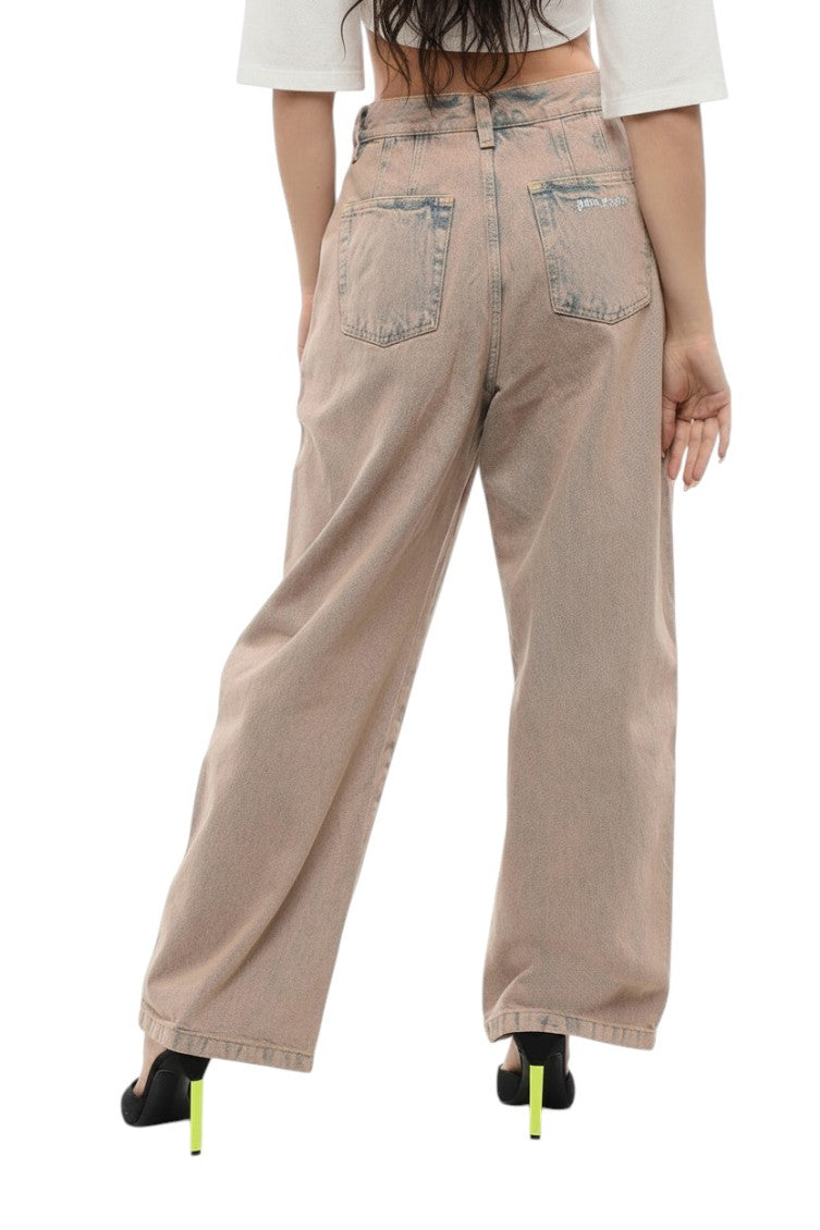 Beige Wide High Rise Jeans 2