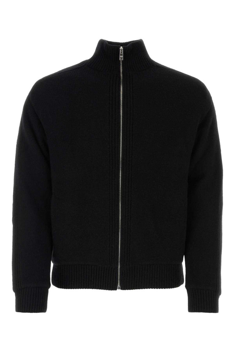 Black Logo Wool Cardigan 1