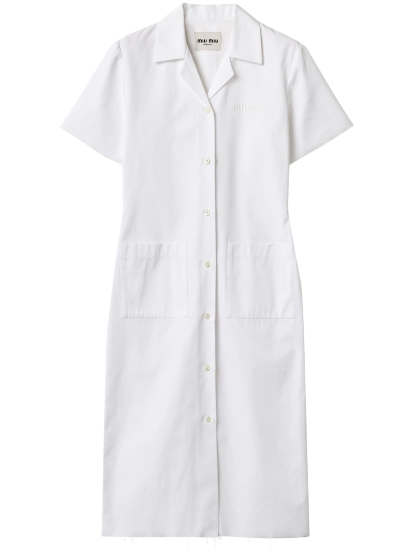 White poplin shirt dress 1