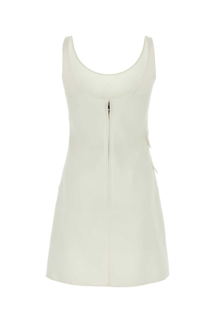 White polyester blend mini dress 2