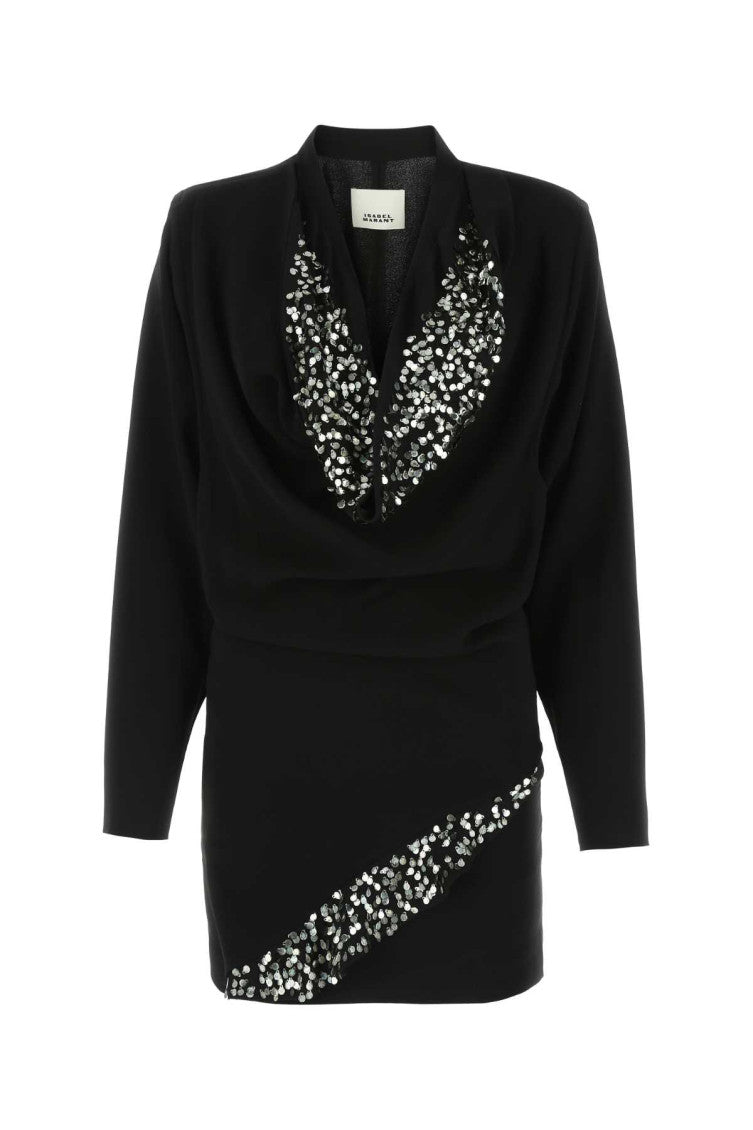 Black crepe Lazeli mini dress 1