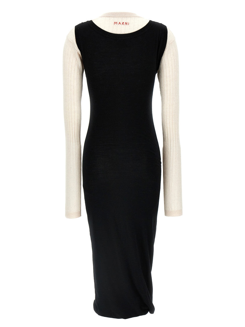 BlackWhite Multi-layered dress 2