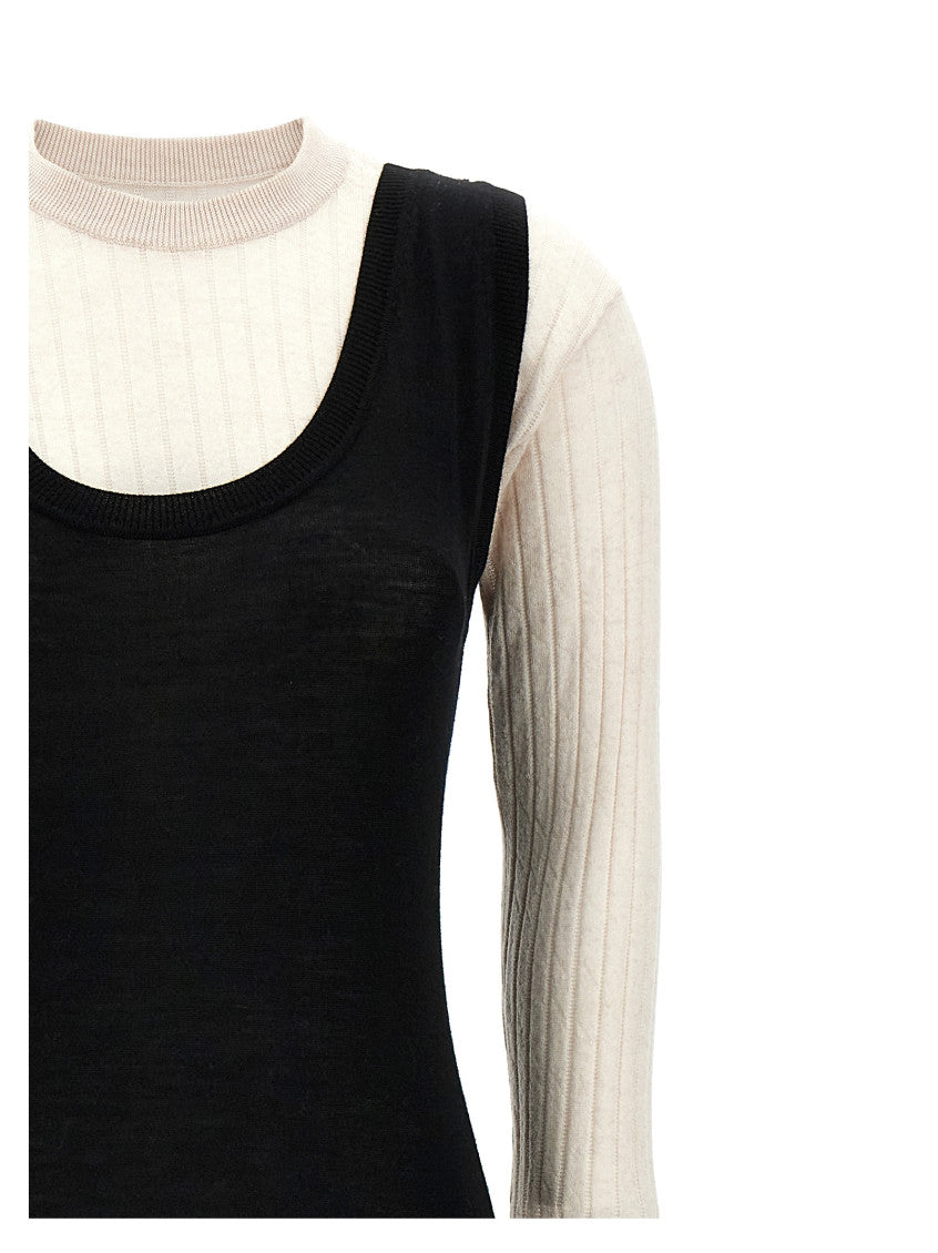 BlackWhite Multi-layered dress 3