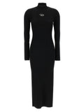 Black M-ZARY LONG DRESS RIB 1