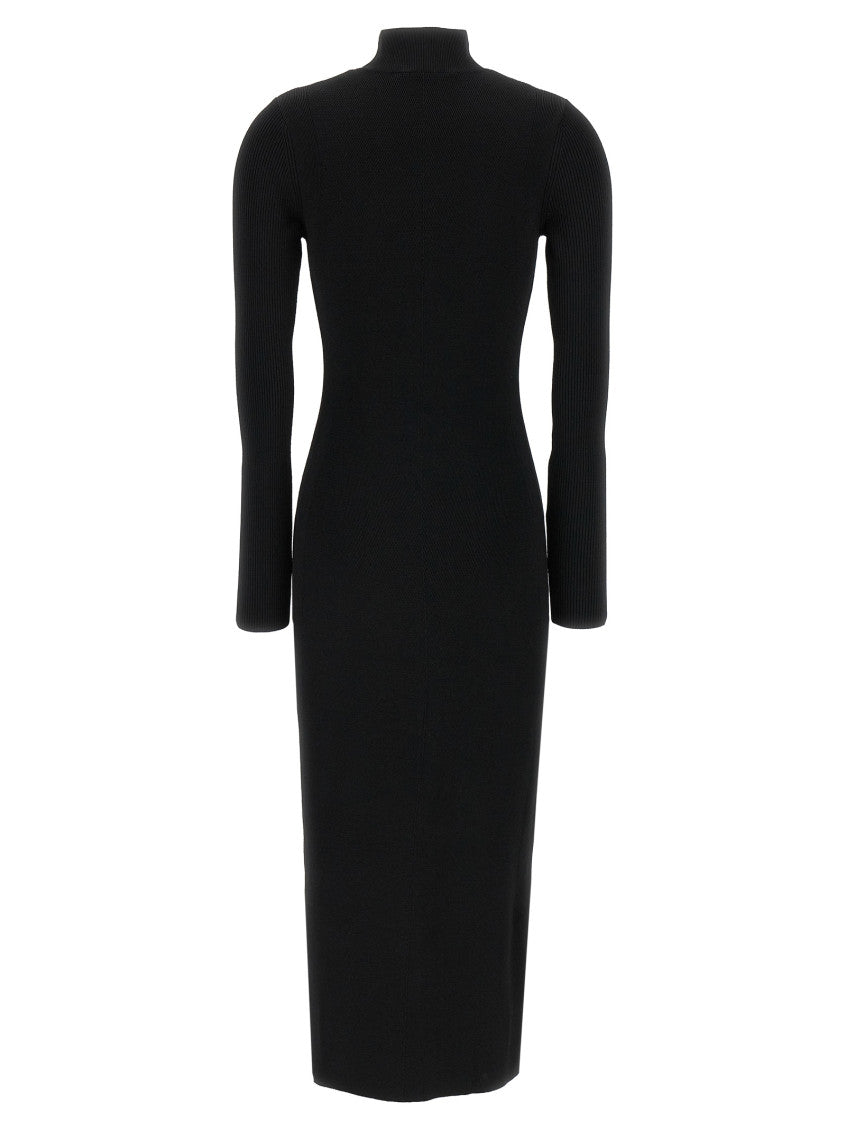 Black M-ZARY LONG DRESS RIB 2