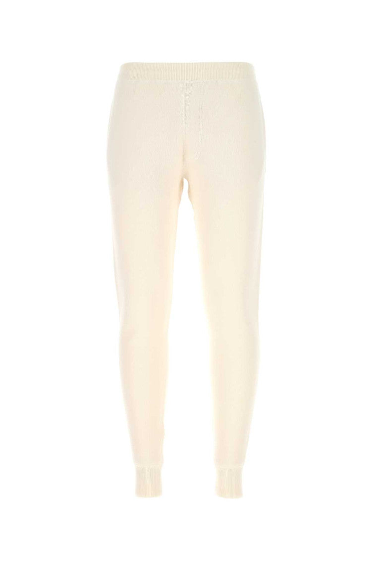 Ivory stretch cashmere blend joggers 1