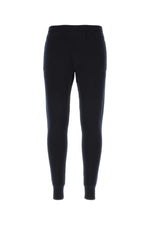 Dark blue stretch cashmere blend joggers 1