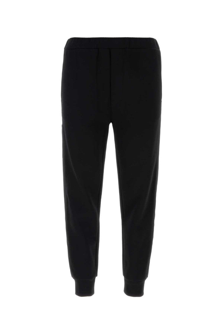 Black cotton blend joggers  1
