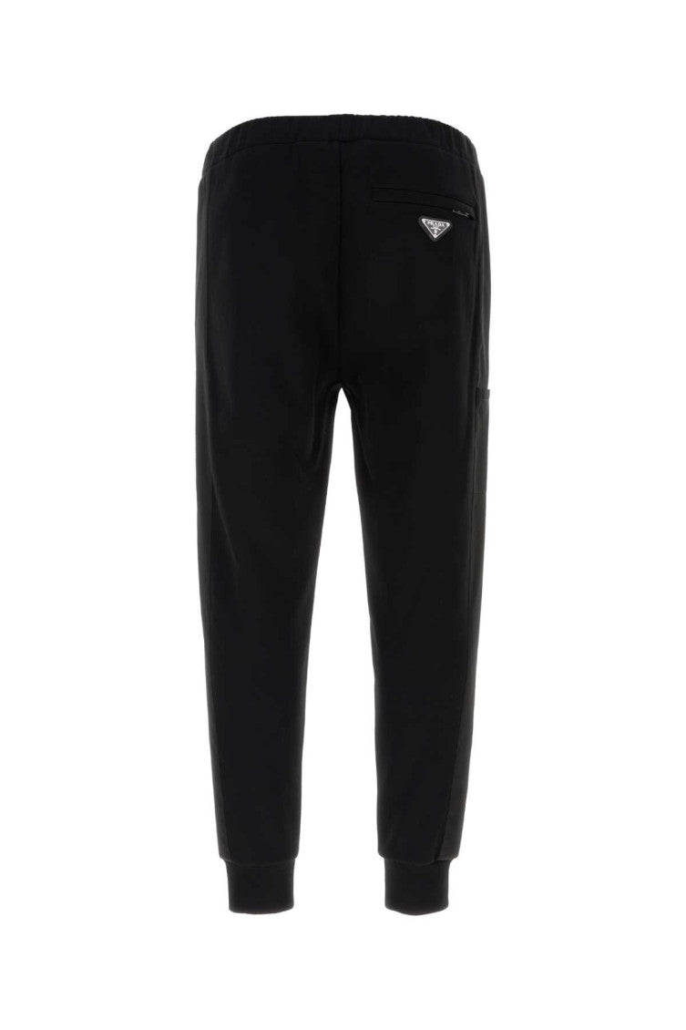 Black cotton blend joggers  2