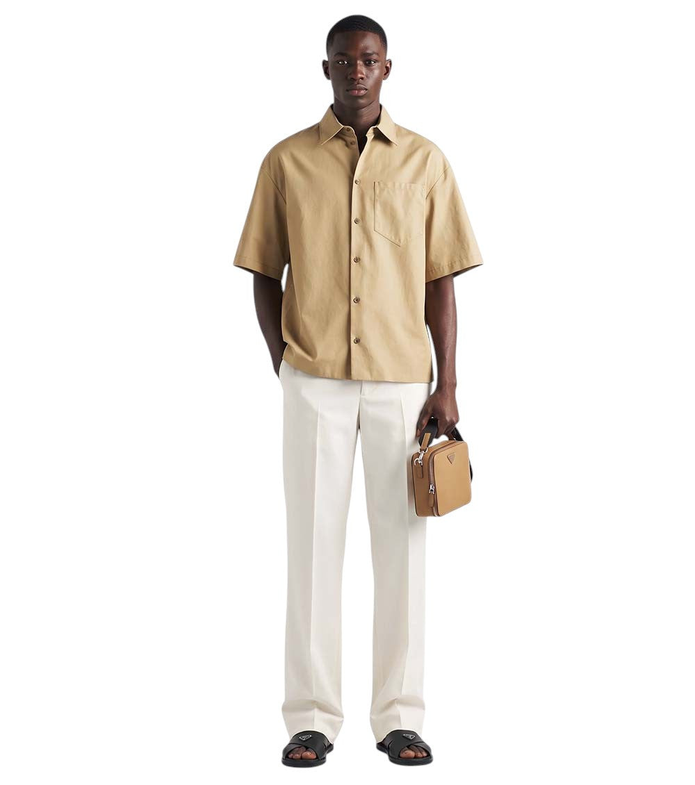 Beige leather shirt 2