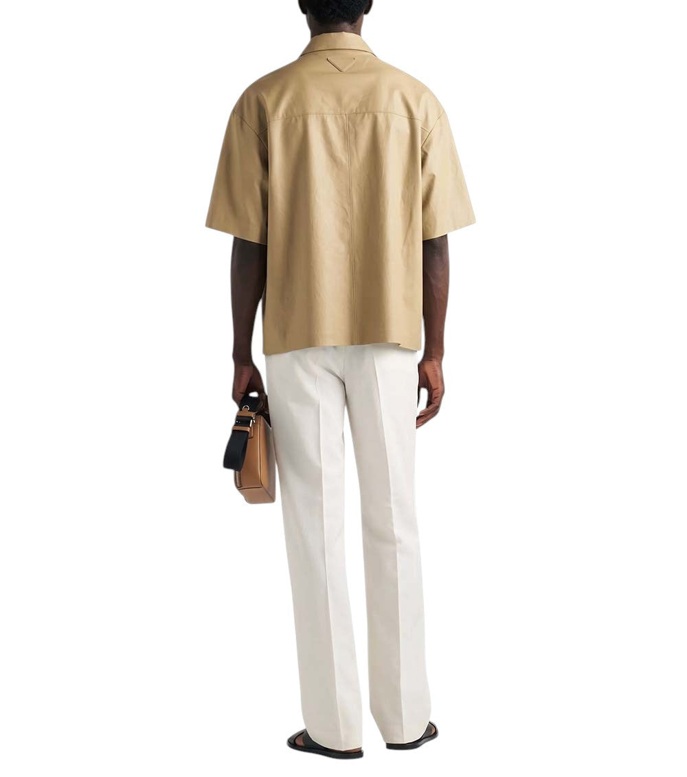 Beige leather shirt 3
