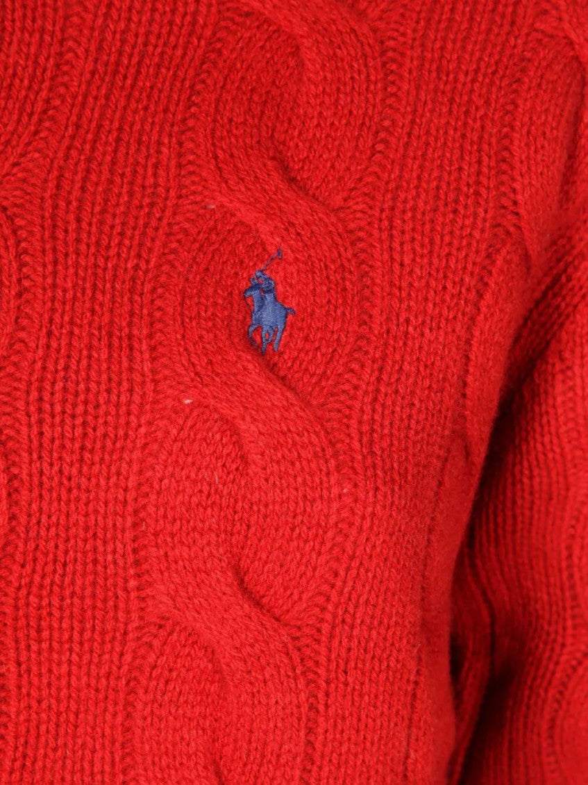 Red Cable-Knit Sweater 3