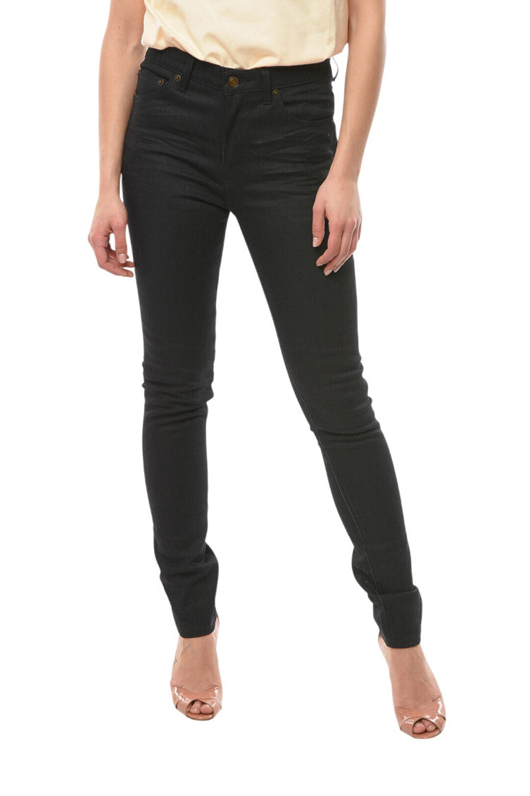Black Skinny Mid Rise Jeans 1