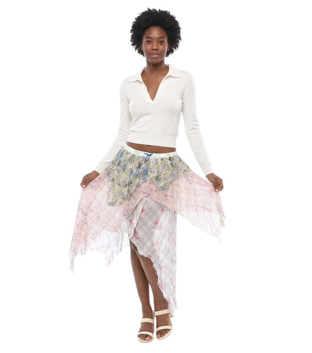 Multicolor Calf Length Skirt 4