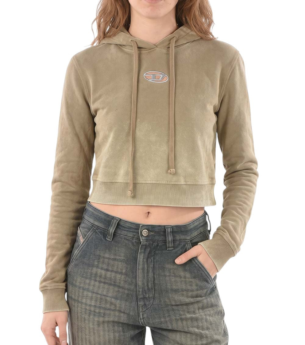 Beige Logo Hood Sweatshirt 1