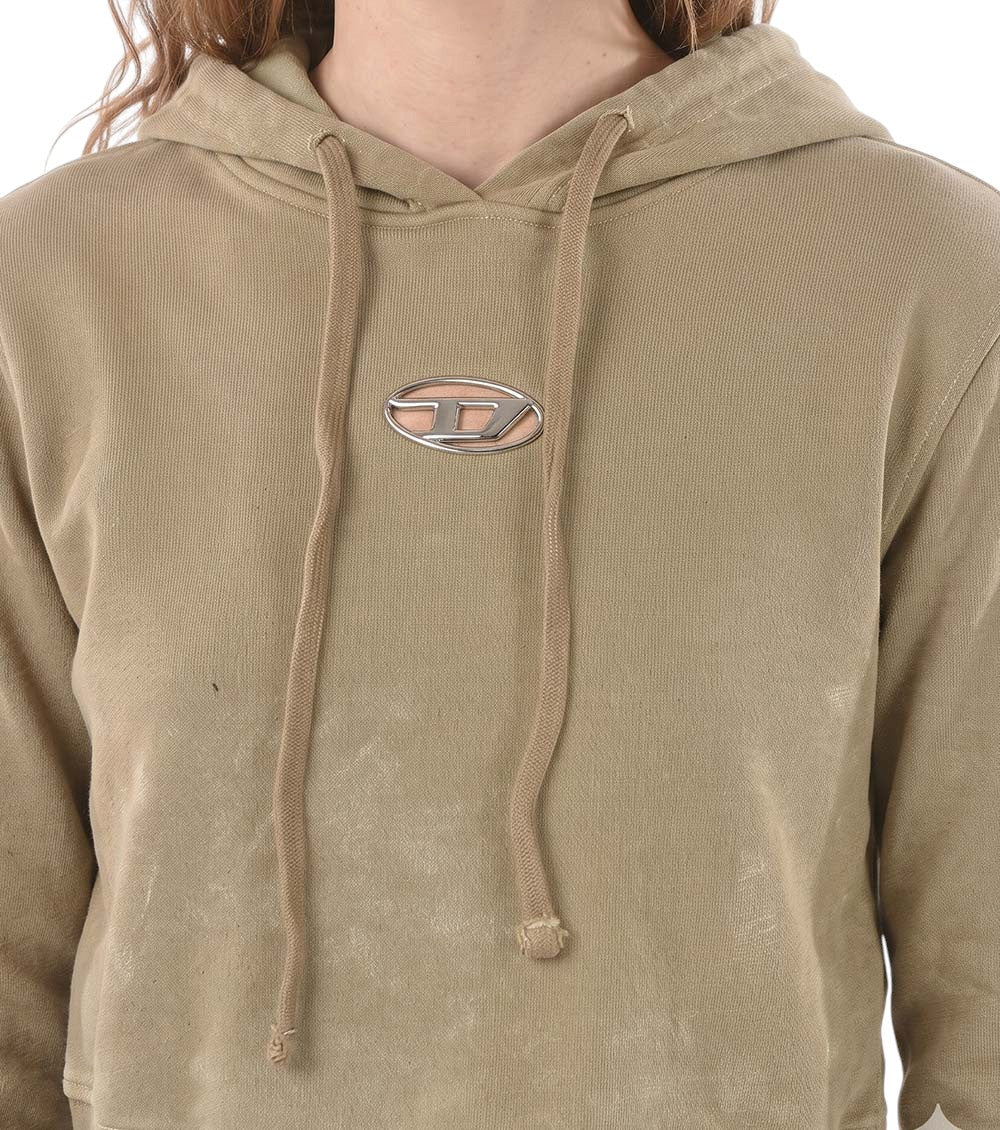 Beige Logo Hood Sweatshirt 3