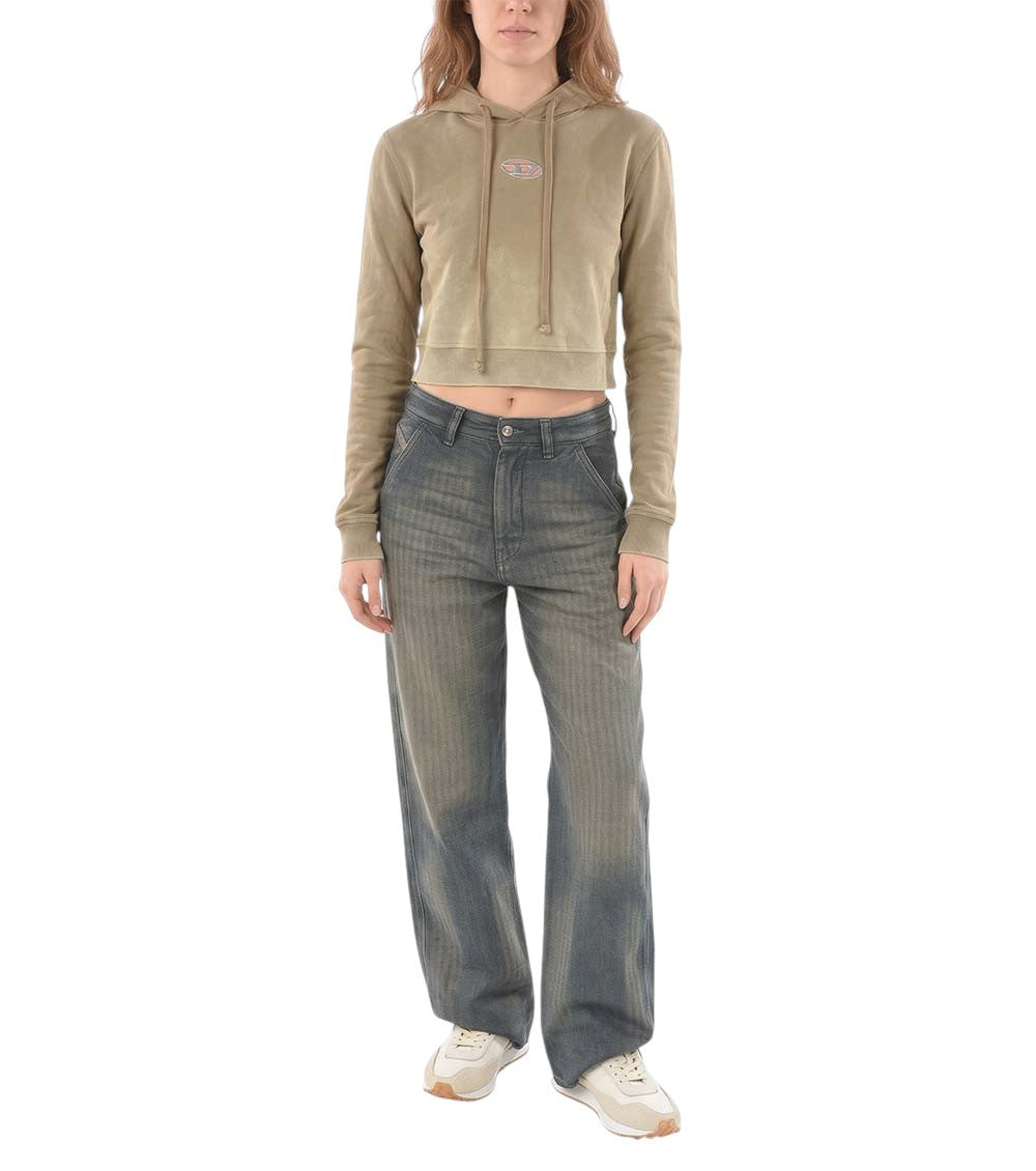 Beige Logo Hood Sweatshirt 4