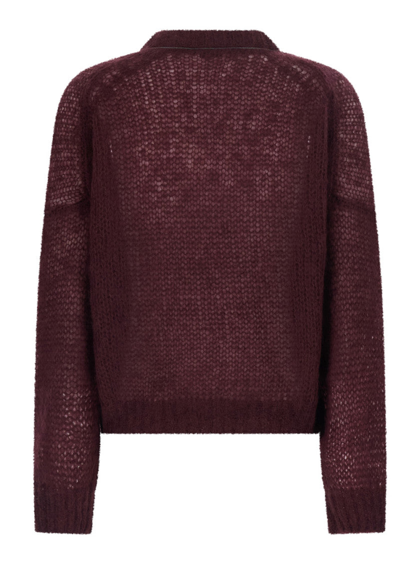 Maroon Mock Collar Sweater 2