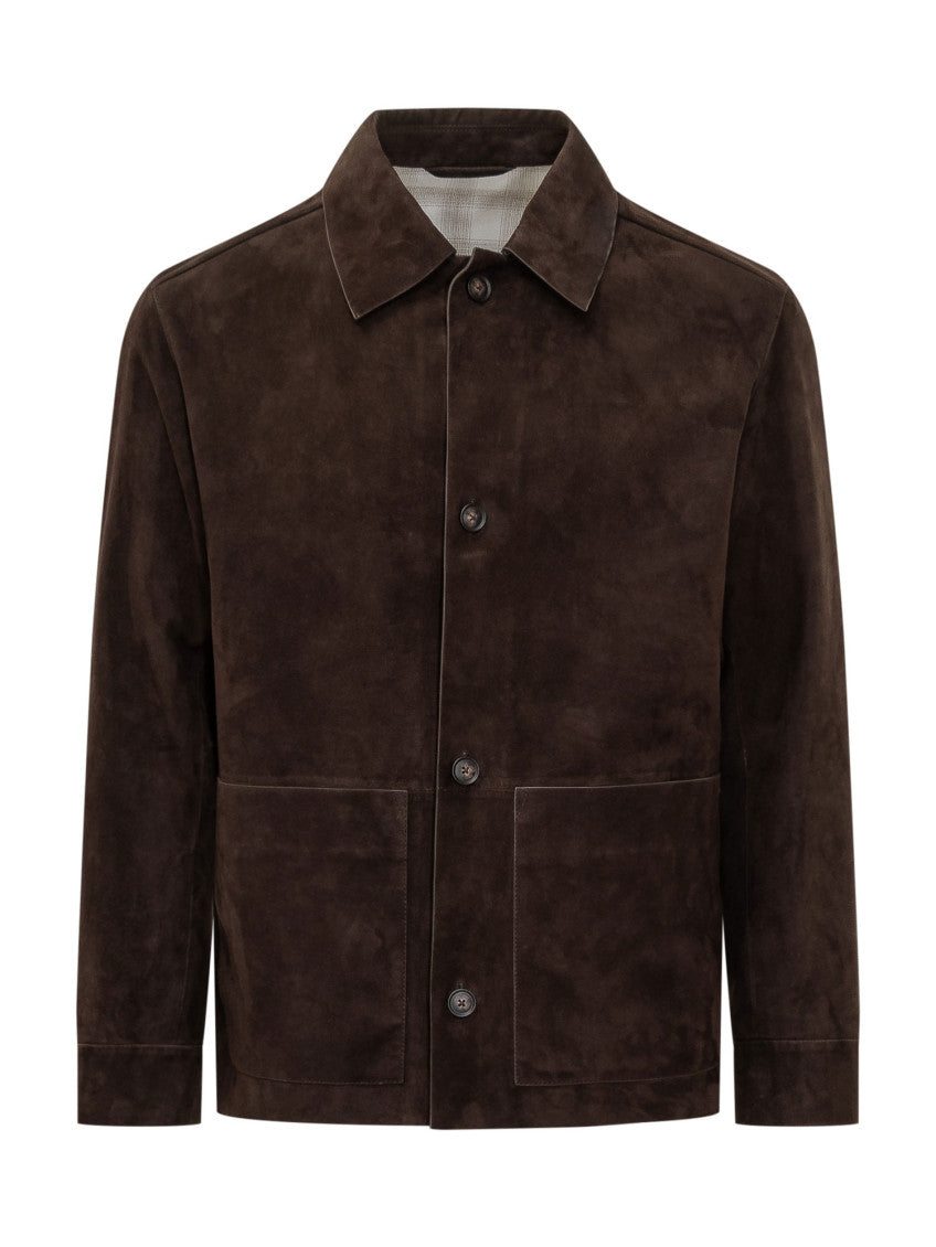 Dark Brown Button-Up Jacket 1