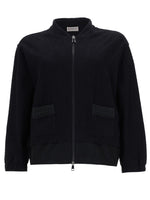 Dark Blue Mock Collar Cardigan 1