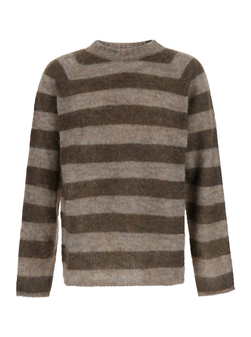 Beige Striped Knitted Sweater 1
