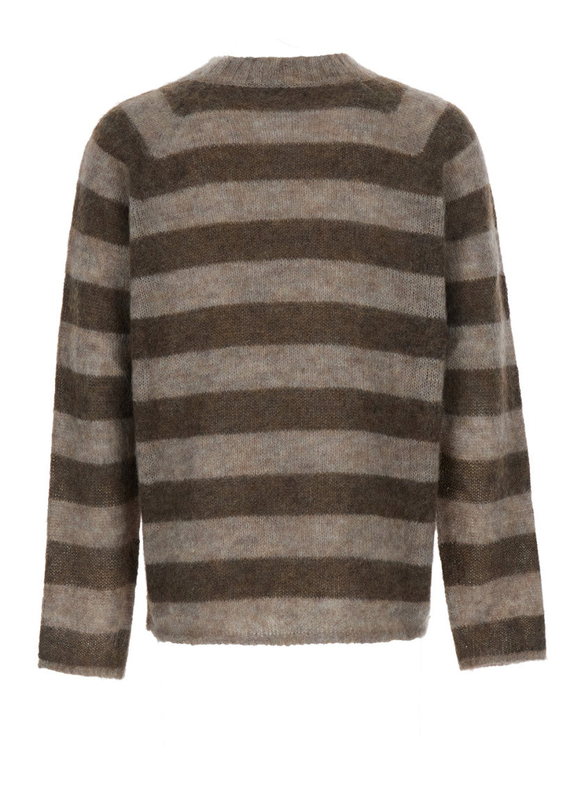 Beige Striped Knitted Sweater 2