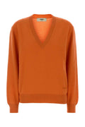 Orange V Neck Sweater 1