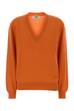 Orange V Neck Sweater 1