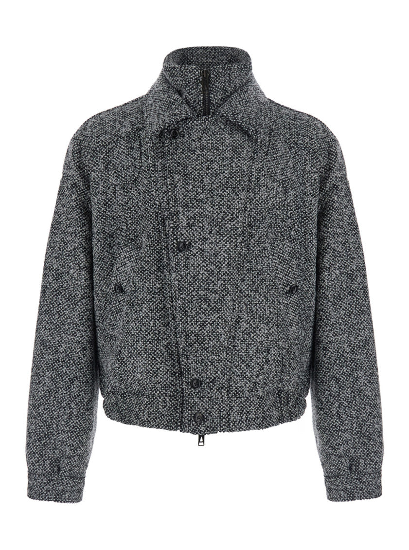 Grey Mock Collar Jacket 1