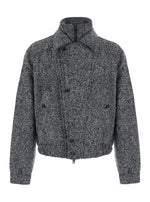 Grey Mock Collar Jacket 1