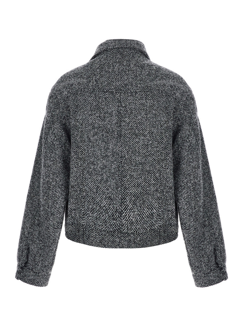 Grey Mock Collar Jacket 2