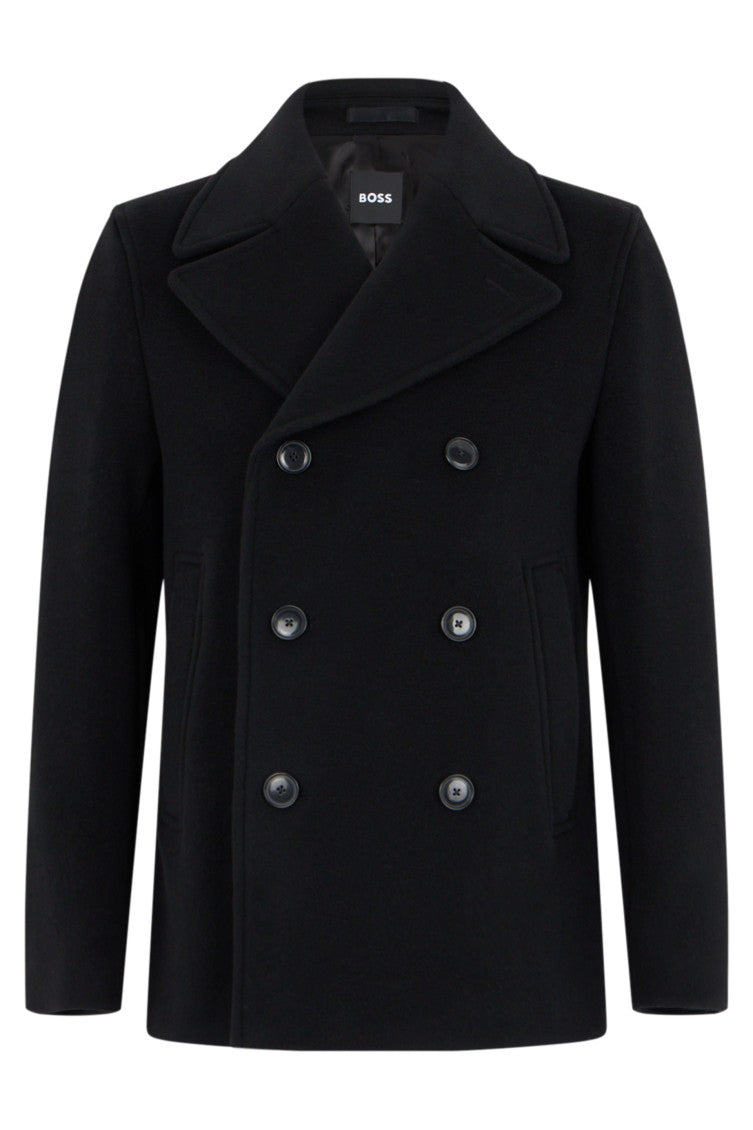 Black Double-Breasted Short Coat 1
