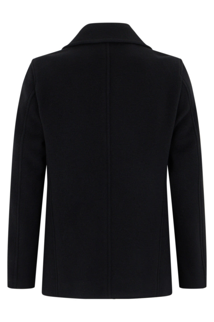 Black Double-Breasted Short Coat 2