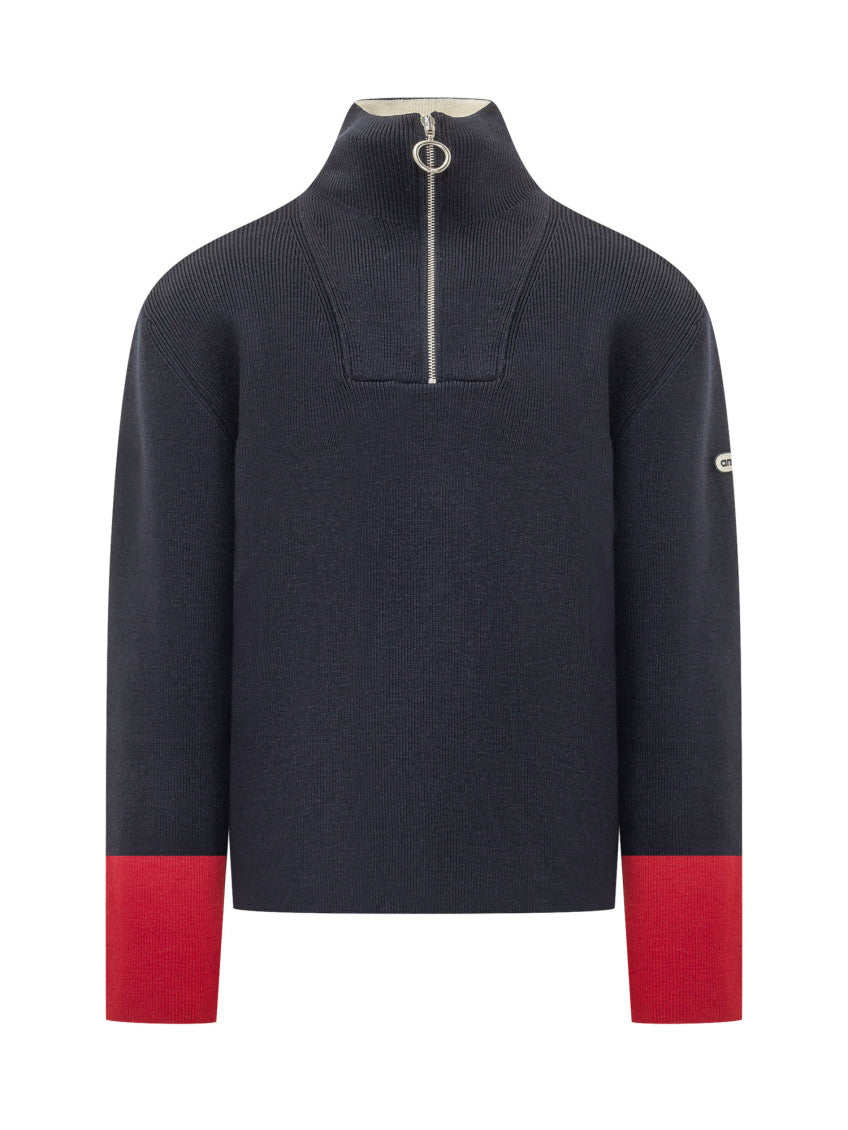 Blue Mock Collar Sweater 1