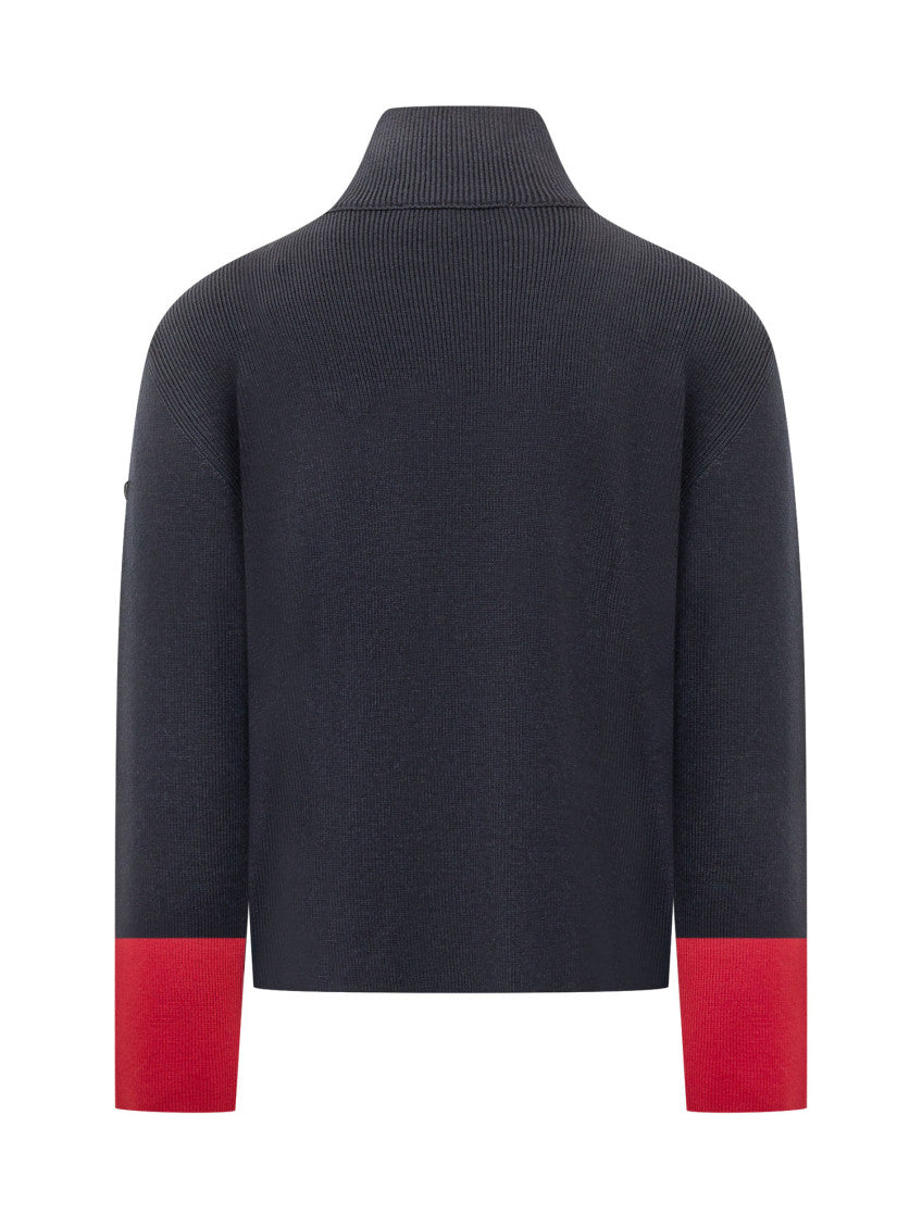 Blue Mock Collar Sweater 2