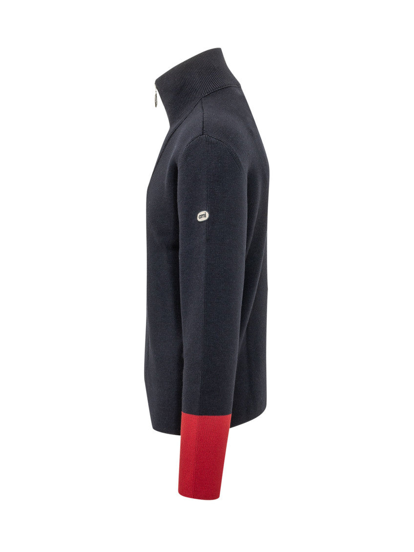 Blue Mock Collar Sweater 3