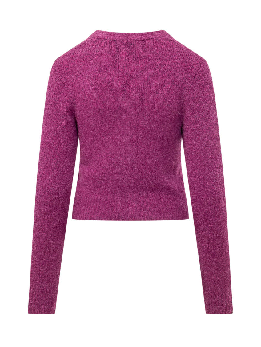 Purple V Neck Cardigan 2