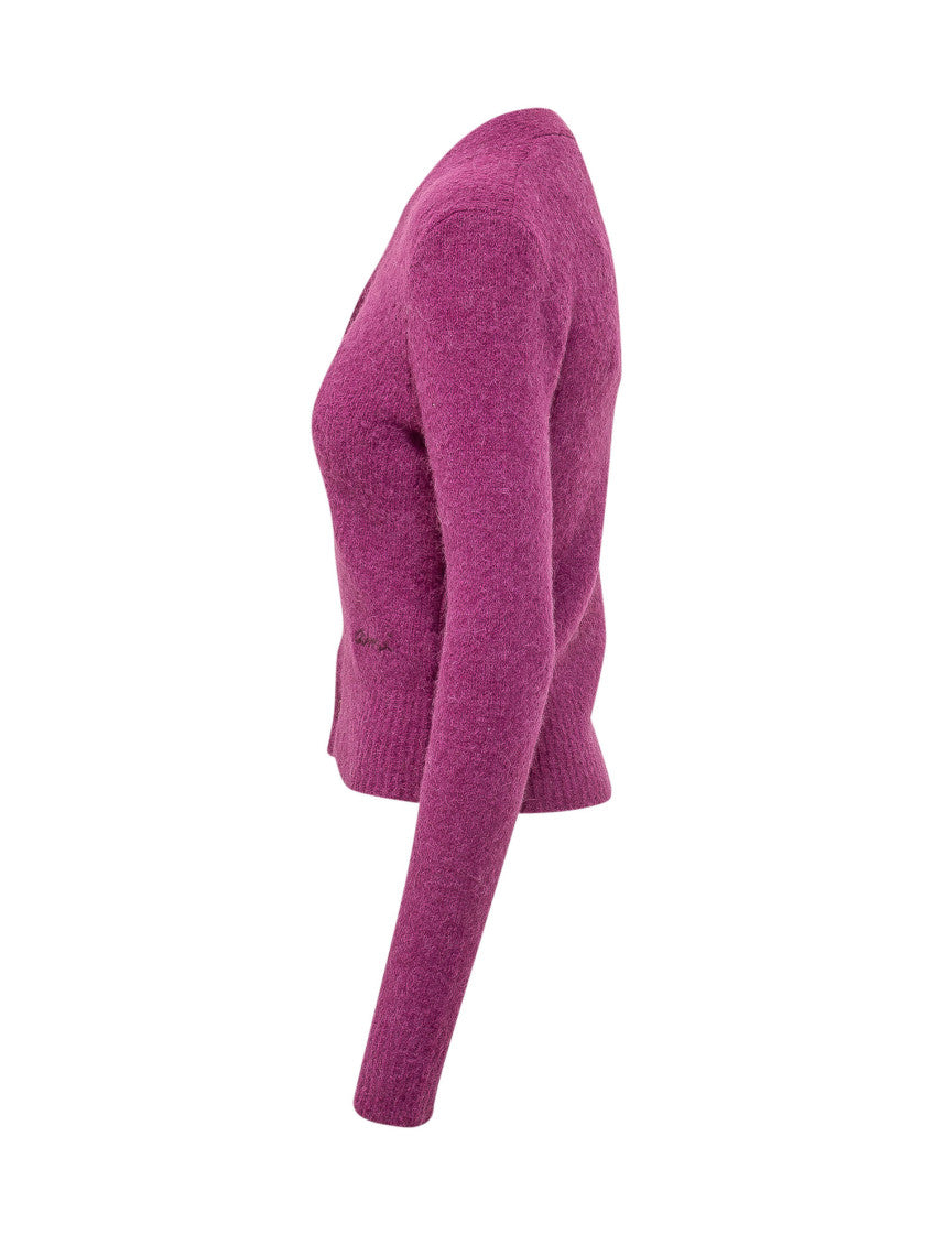 Purple V Neck Cardigan 3