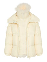 Beige Trim Puffer Jacket 1