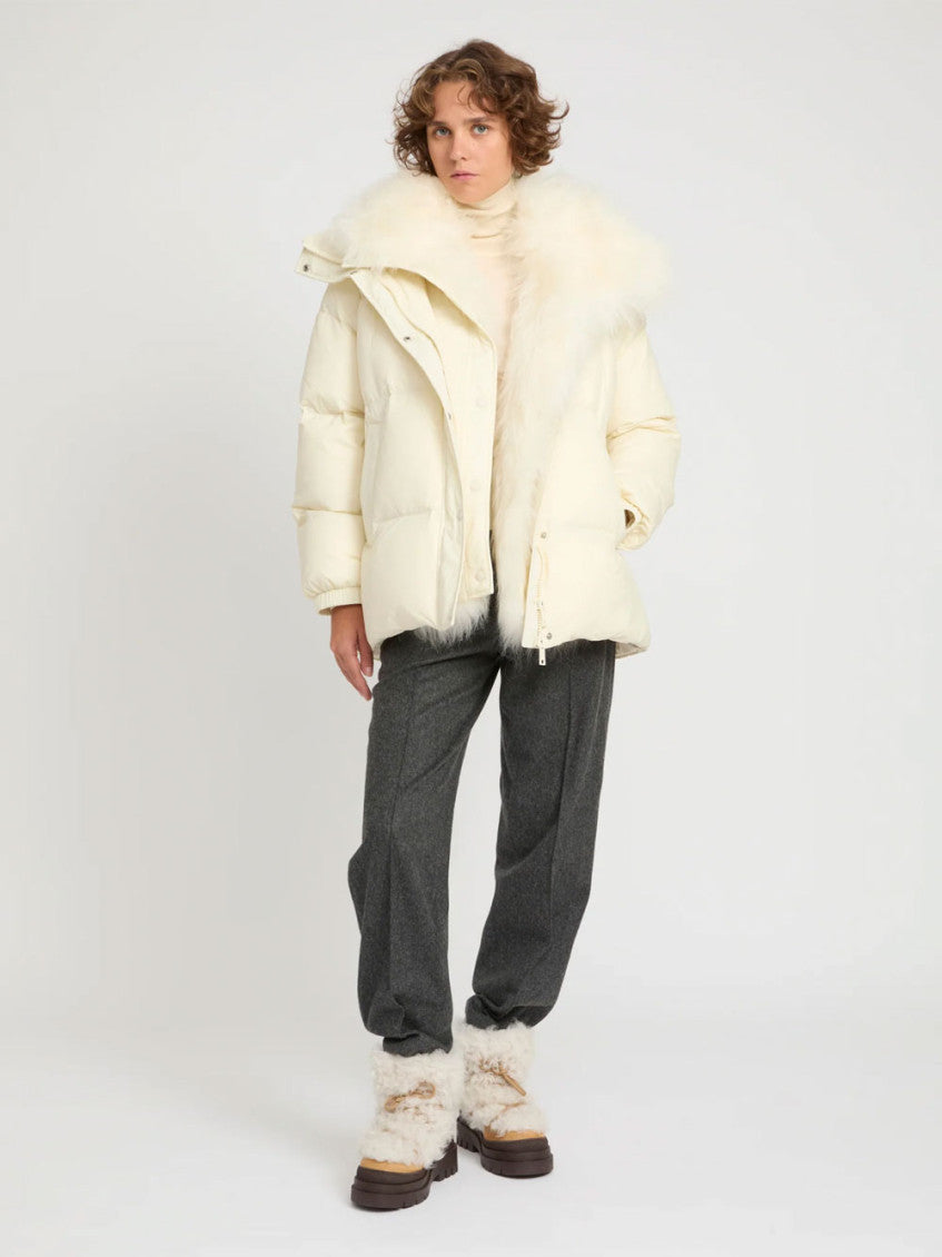 Beige Trim Puffer Jacket 2
