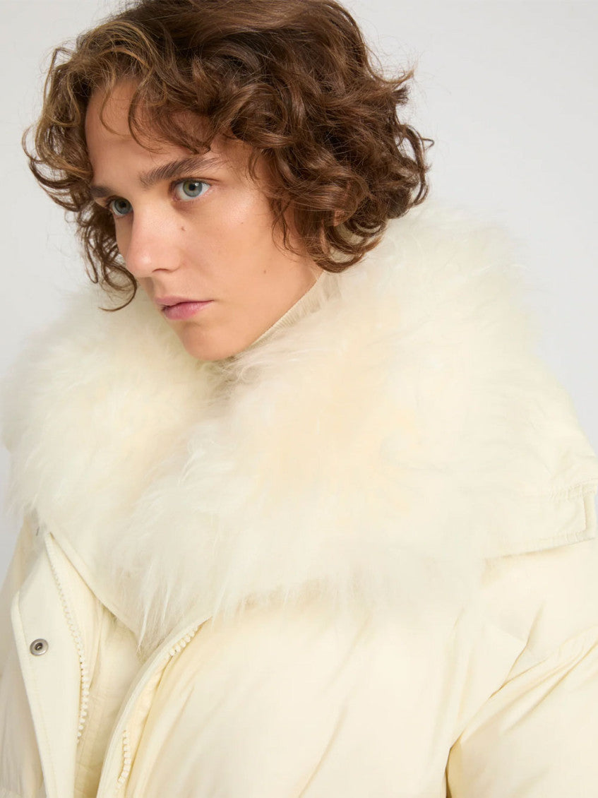 Beige Trim Puffer Jacket 5
