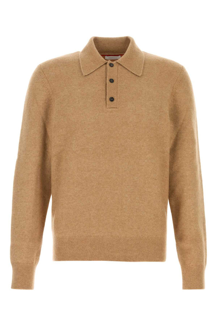 Brown Knitted Polo Shirt 1