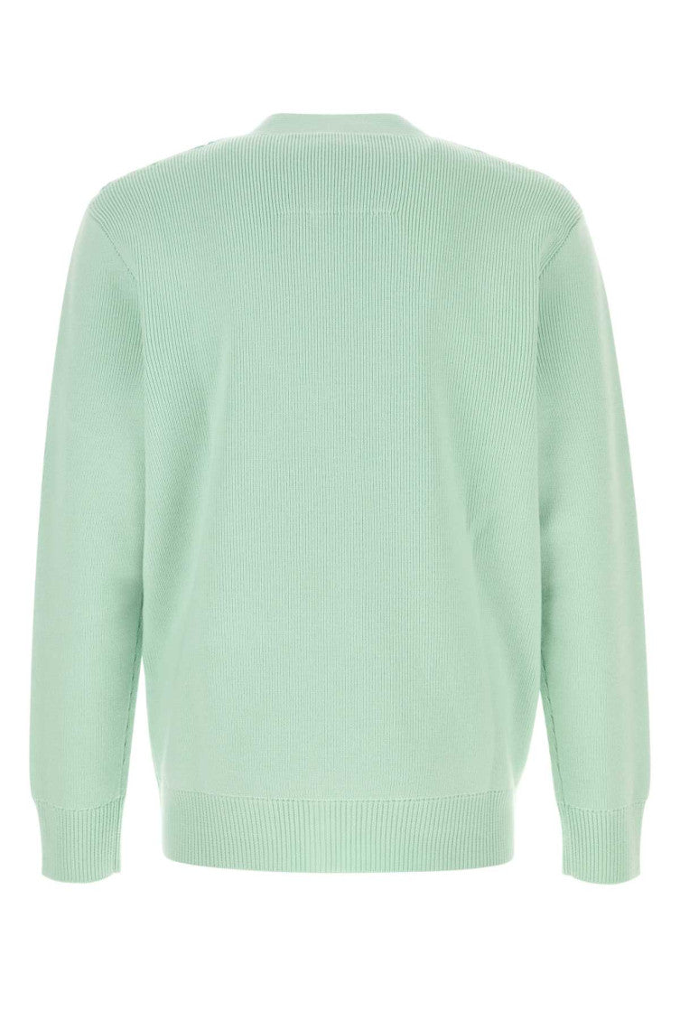 Light Green Argyle Intarsia-knit Cardigan 2